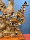 Tượng Gia Đình Gà Gỗ Hương Cao 69 Ngang 58 Sâu 33 (cm)