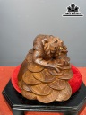Tượng Hổ Phong Thủy Gỗ Hương Cao 29 Ngang 63 Sâu 30 (cm)