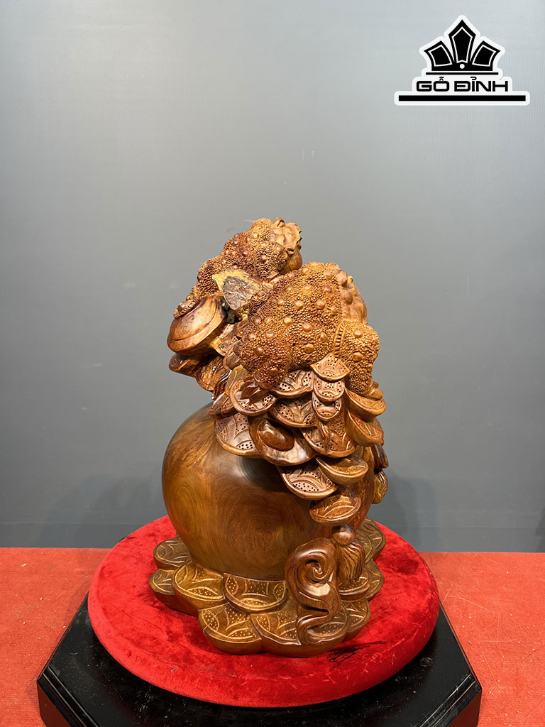 Tượng Tam Cóc Trấn Bình Gỗ Hương Cao 52 Ngang 55 Sâu 33 (cm)