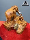 Tượng Voi Gỗ Hương Cao 29 Ngang 33 Sâu 28 (cm)