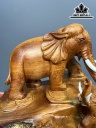 Tượng Voi Gỗ Hương Cao 29 Ngang 33 Sâu 28 (cm)