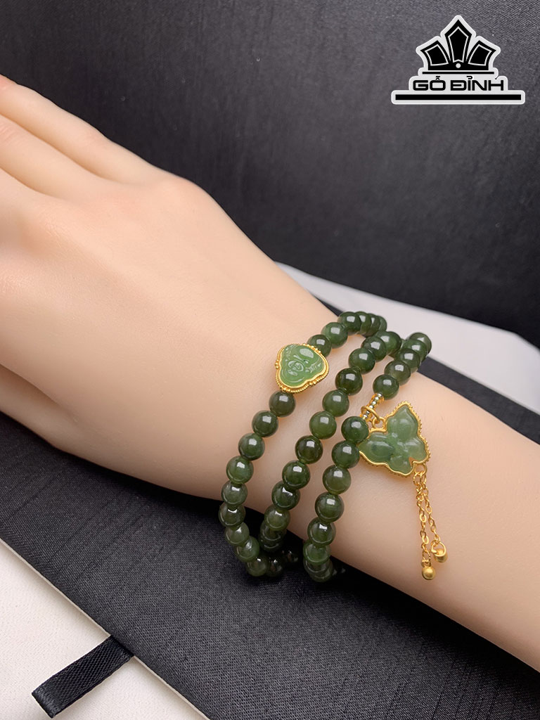 Chuỗi Đá Ngọc Bích (Nephrite Jade) Đường Kính Hạt 6 (mm)