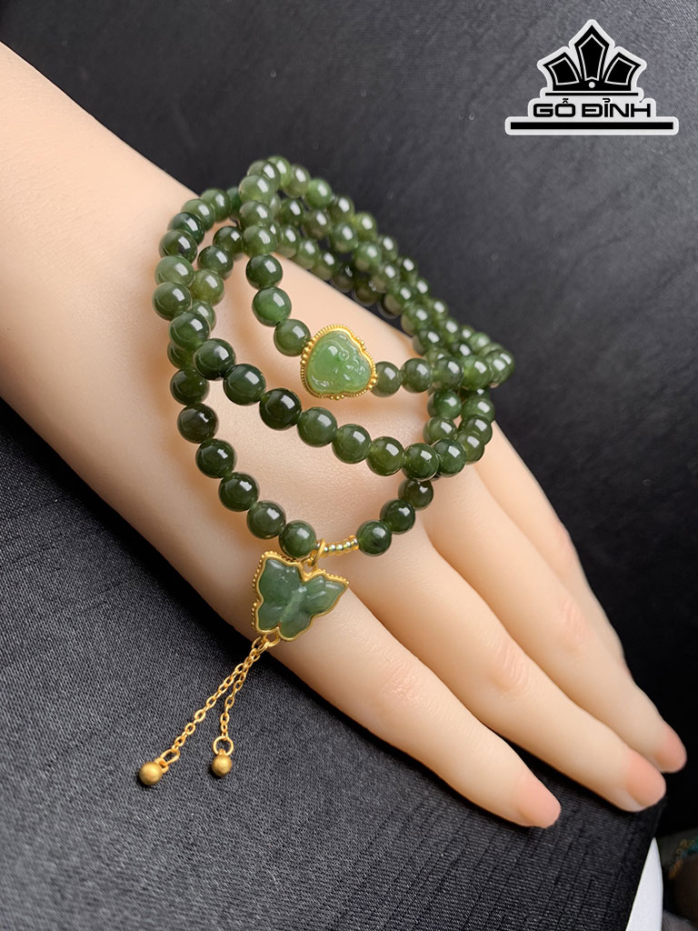 Chuỗi Đá Ngọc Bích (Nephrite Jade) Đường Kính Hạt 6 (mm)