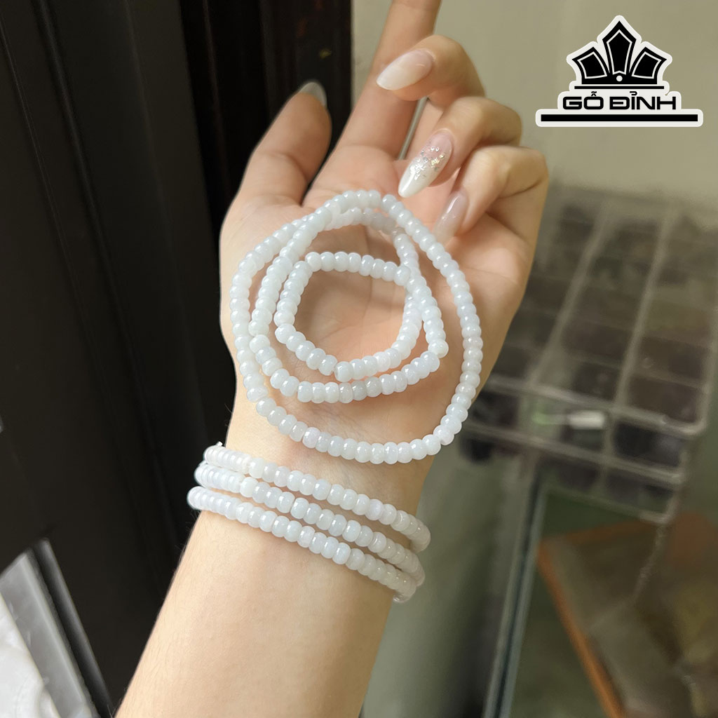 Chuỗi Đá Bạch Ngọc Đường Kính Hạt 5 (mm)