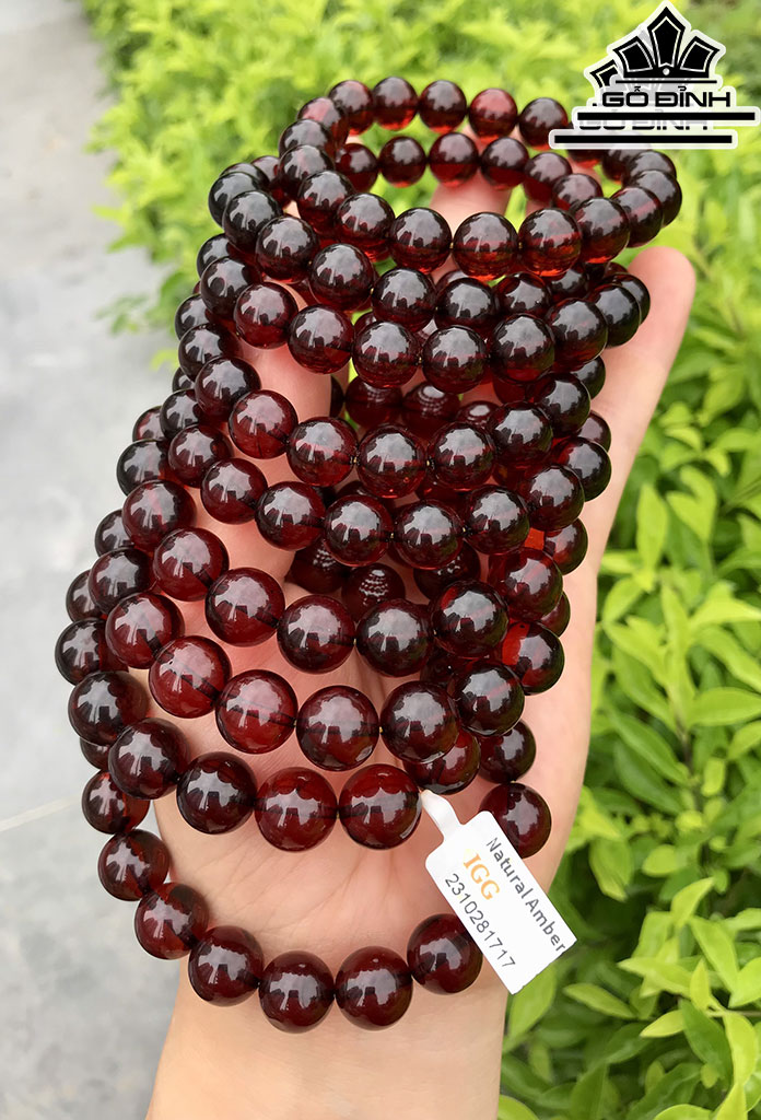 Vòng Tay Đá Hổ Phách Đường Kính Hạt 11,6 (mm)