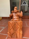 Tượng Quan Công Đọc Sách Gỗ Hương Cao 30 Ngang 15 Sâu 12 (cm)