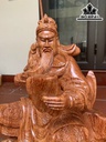Tượng Quan Công Đọc Sách Gỗ Hương Cao 30 Ngang 15 Sâu 12 (cm)