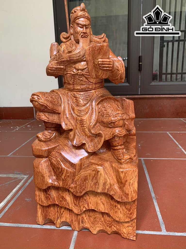 Tượng Quan Công Đọc Sách Gỗ Hương Cao 30 Ngang 15 Sâu 12 (cm)