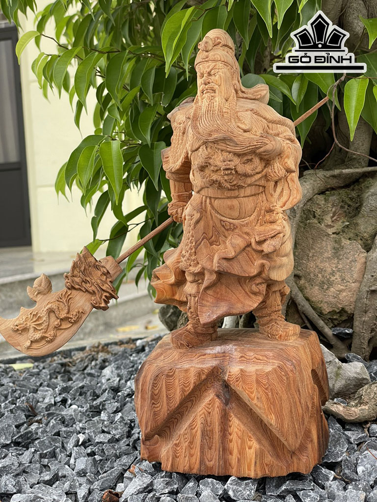 Tượng Quan Công Gỗ Ngọc Am Cao 30 Ngang 11 Sâu 9 (cm)