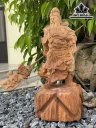 Tượng Quan Công Gỗ Ngọc Am Cao 30 Ngang 11 Sâu 9 (cm)