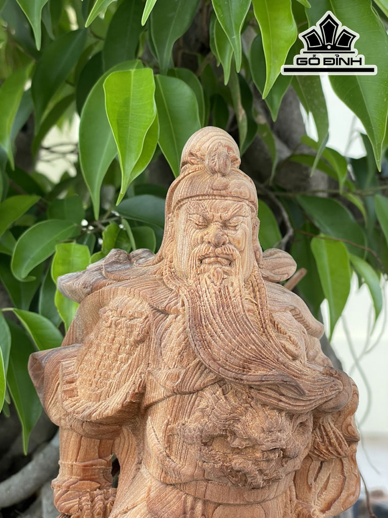 Tượng Quan Công Gỗ Ngọc Am Cao 30 Ngang 11 Sâu 9 (cm)