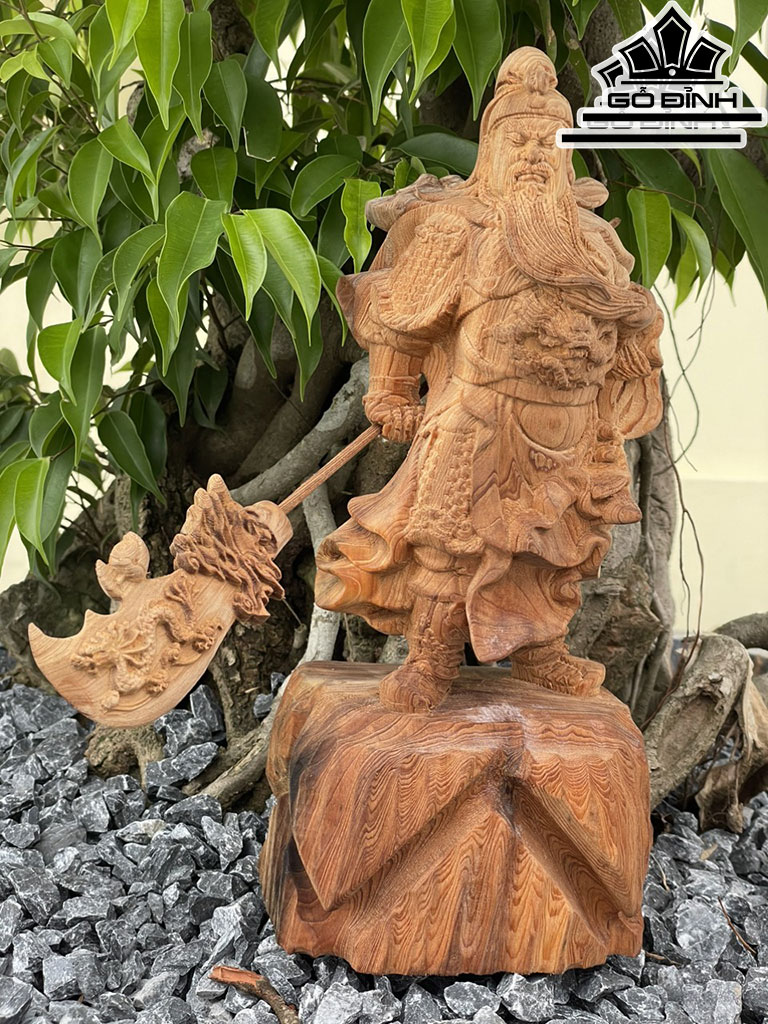 Tượng Quan Công Gỗ Ngọc Am Cao 30 Ngang 11 Sâu 9 (cm)