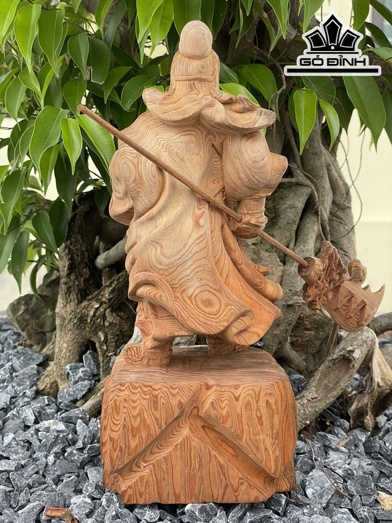 Tượng Quan Công Gỗ Ngọc Am Cao 30 Ngang 11 Sâu 9 (cm)