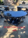 Bộ Bàn 6 Đôn Đá Đen Chỉ Bàn Cao 65 Ngang 74 Dài 143 (cm)