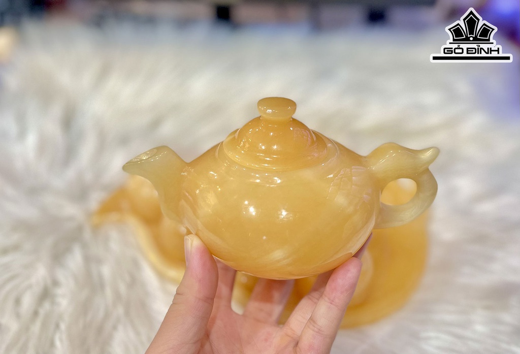 Ấm Chén Đá Ngọc Hoàng Long Ấm Cao 10 (cm)