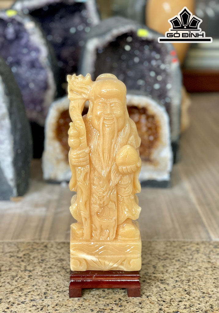 Bộ Tam Đa Phúc Lộc Thọ Đá Ngọc Hoàng Long Cao 30 (cm)