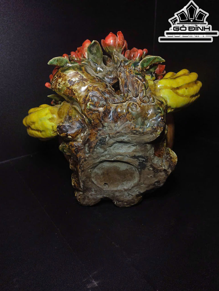 Đào Tiên Trường Thọ Gốm Phật Sơn Cao 25 Ngang 30 Sâu 29 (cm)