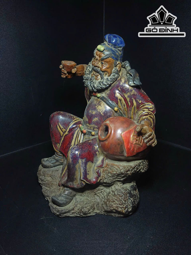 Tượng Đường Chung Quỳ Gốm Phật Sơn Cao 30 Ngang 22 (cm)