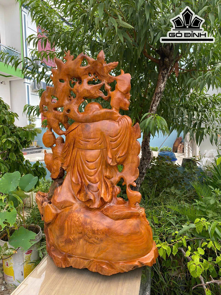 Tượng Di Lặc Gỗ Hương Cao 103 Ngang 66 Sâu 37 (cm)