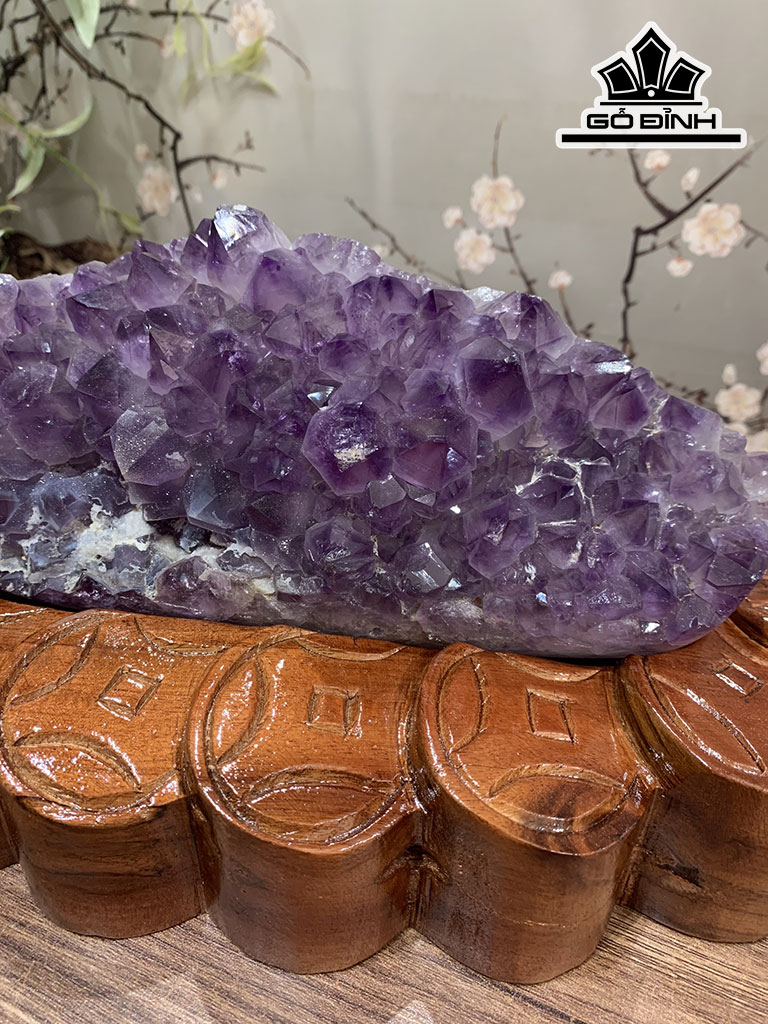 Tinh Thể Đá Thạch Anh Tím Cao 15 Ngang 29 Sâu 15 (cm) 3,09kg