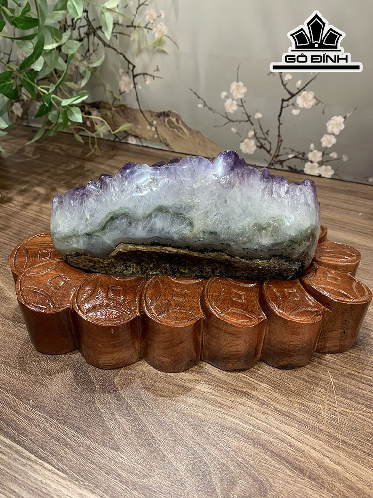 Tinh Thể Đá Thạch Anh Tím Cao 15 Ngang 29 Sâu 15 (cm) 3,09kg