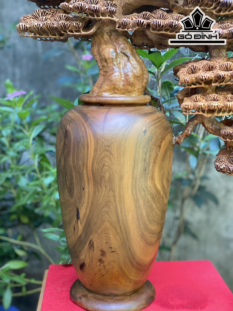 Bình Tùng Gỗ Bách Xanh Cao 62 Ngang 52 Sâu 20 (cm)