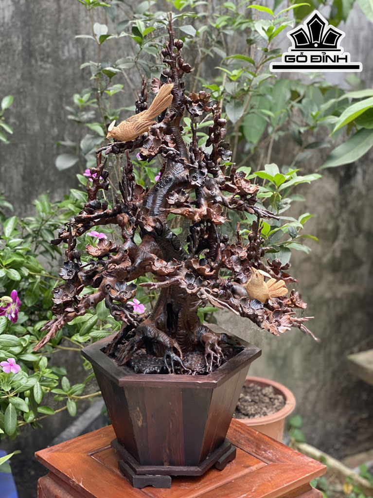 Chậu Hoa Mai Gỗ Trắc Cao 74 Ngang 55 Sâu 45 (cm)