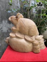 Tượng Chuột Phong Thủy Gỗ Ngọc Am Cao 25 Ngang 33 Sâu 15 (cm)