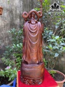 Tượng Quan Công Chống Đao Gỗ Trắc Cao 56 Ngang 21 Sâu 19 (cm)