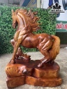 Tượng Ngựa Phong Thủy (Nhất Mã Phi Thiên) Gỗ Hương Cao 63 Ngang 46 Sâu 25 (cm)