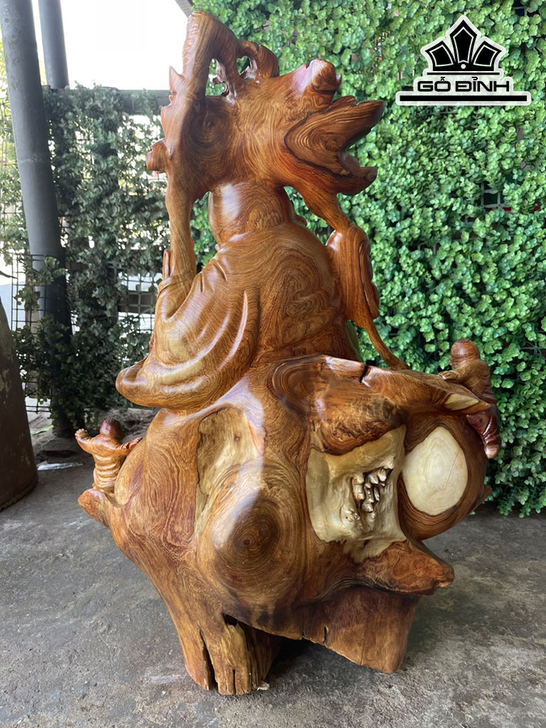 Tượng Ông Thọ Gỗ Hương Cao 75 Ngang 58 Sâu 36 (cm)