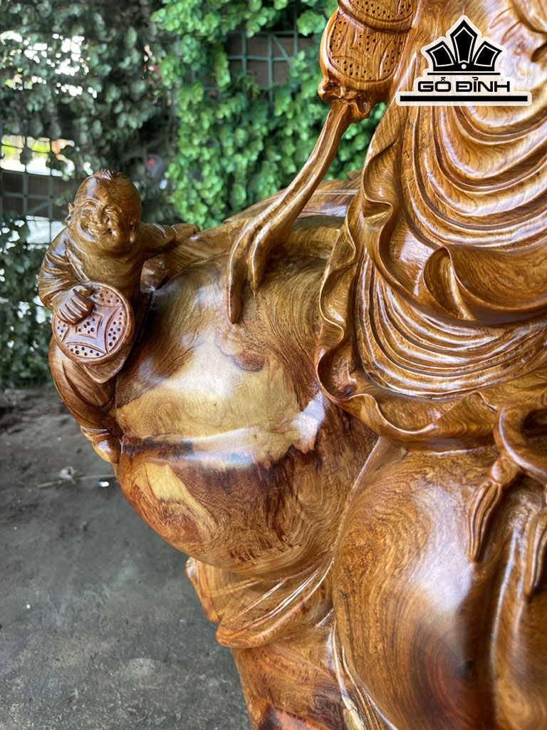 Tượng Ông Thọ Gỗ Hương Cao 75 Ngang 58 Sâu 36 (cm)