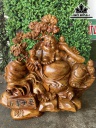 Tượng Phật Di Lặc Tam Phúc Gỗ Hương Cao 65 Ngang 65 Sâu 38 (cm)