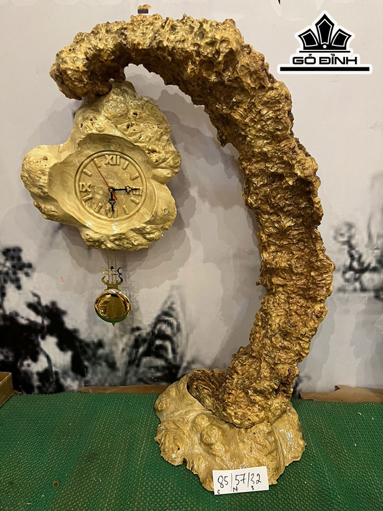 Tranh Đồng Hồ Gỗ Nu Nghiến Cao 85 Ngang 57 Sâu 32