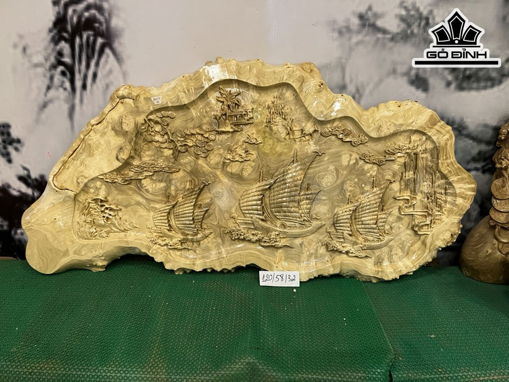 Tranh Thuận Buồm Xuôi Gió Gỗ Nu Nghiến Nagng 120 Cao 58 Sâu 3,2 (cm)