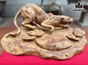 Tượng Báo Săn Mồi Gỗ Nu Ngọc Am Cao 17 Ngang 42 Sâu 25 (cm)