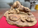 Tượng Báo Săn Mồi Gỗ Nu Ngọc Am Cao 17 Ngang 42 Sâu 25 (cm)