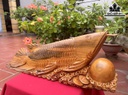Tượng Cá Kim Long Gỗ Ngọc Am Cao 16 Ngang 72 Sâu 19 (cm)