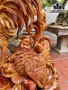 Tượng Gia Đình Gà Gỗ Hương Cao 56 Ngang 52 Sâu 25 (cm)