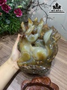 Cửu Vĩ Hồ Ly Đá Mã Não Cao 21,5 Ngang 13,6 Sâu 12 (cm)2,43kg