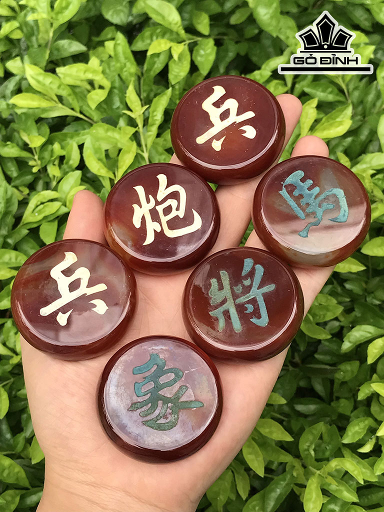 Bộ Cờ Tướng Đá Mã Não Cao 30 Ngang 22 Sâu 6 (cm)