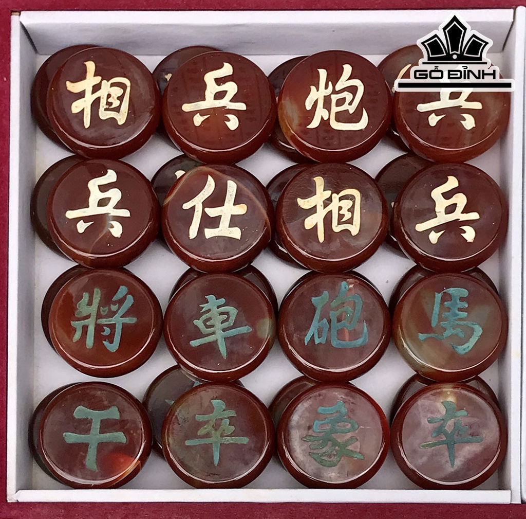 Bộ Cờ Tướng Đá Mã Não Cao 30 Ngang 22 Sâu 6 (cm)