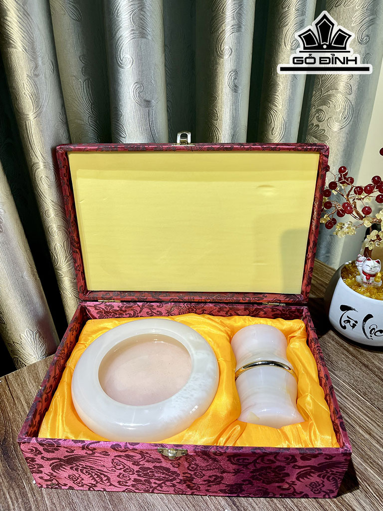 Gạt Tàn Ống Bút Đá Onyx Cao 12 - 15 (cm)