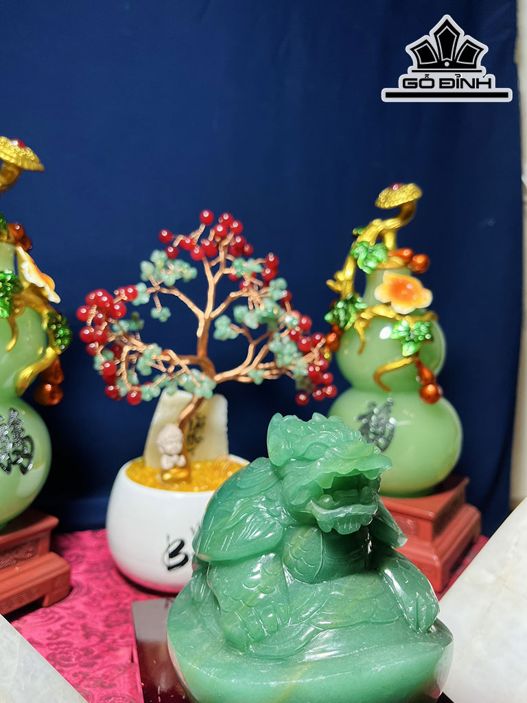 Long Quy Đá Thạch Anh Xanh Cao 12 Ngang 11(cm) 2kg