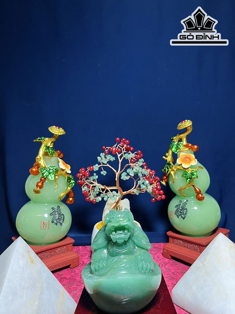 Long Quy Đá Thạch Anh Xanh Cao 12 Ngang 11(cm) 2kg