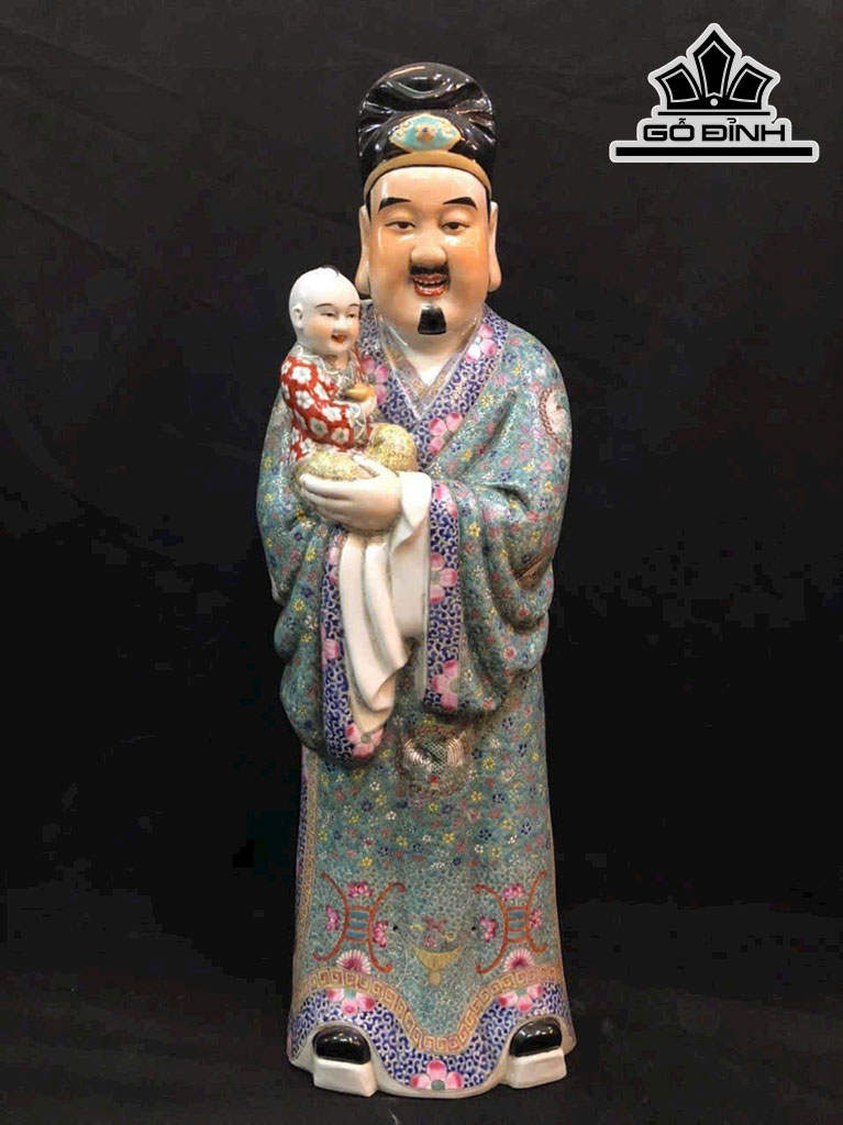 Bộ Tam Đa Gốm Tàu Men Gấm Cao 66 (cm)