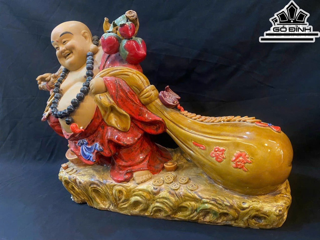 Tượng Di Lặc Gốm Phật Sơn Cao 42 Ngang 53 (cm)