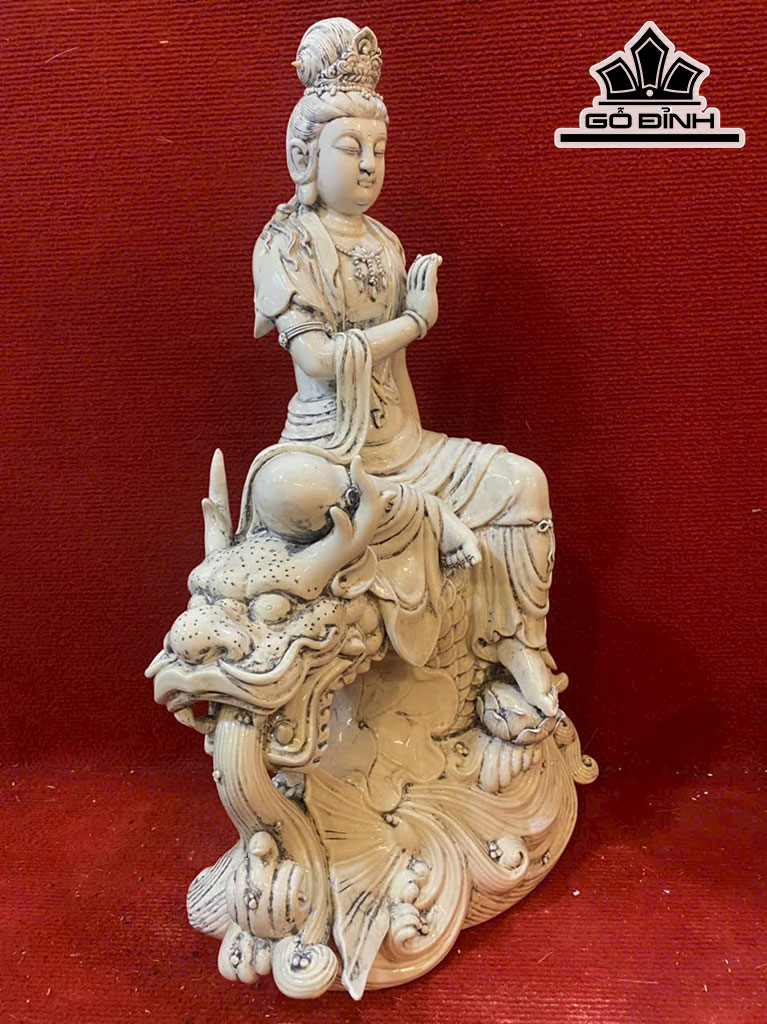 Tượng Quan Âm Gốm Tàu Cao 59 Ngang 36 (cm)