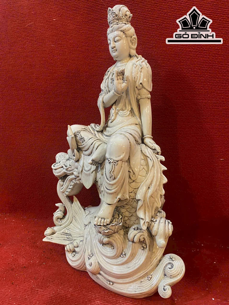 Tượng Quan Âm Gốm Tàu Cao 59 Ngang 36 (cm)