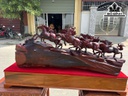 Tượng Bát Mã Gỗ Tử Đàn Cao 50 Ngang 120 Sâu 27 (cm)